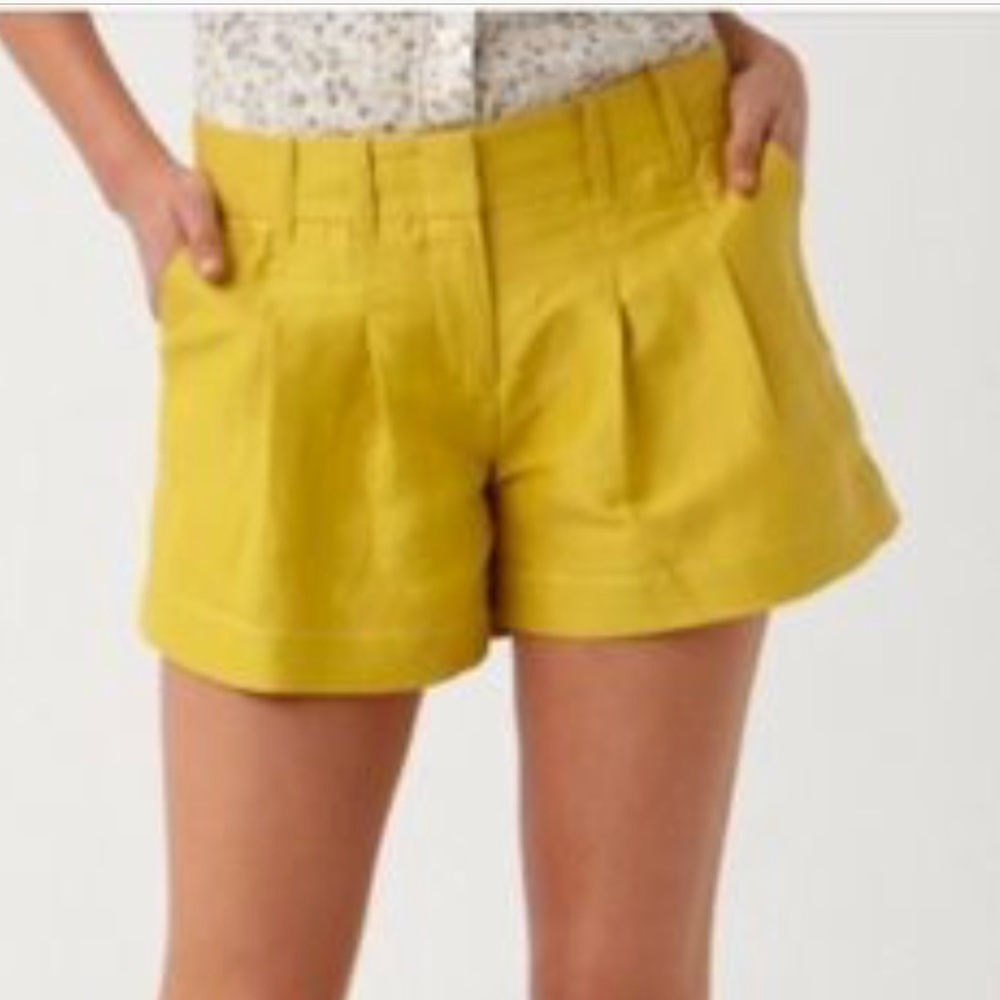 Anthropologie Cartonnier Mustard Yellow Shorts